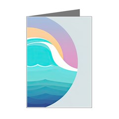 Tsunami Tidal Wave Wave Minimalist Ocean Sea Mini Greeting Card by Pakemis