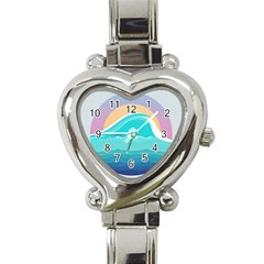 Tsunami Tidal Wave Wave Minimalist Ocean Sea Heart Italian Charm Watch by Pakemis