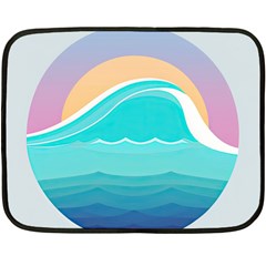 Tsunami Tidal Wave Wave Minimalist Ocean Sea One Side Fleece Blanket (mini) by Pakemis