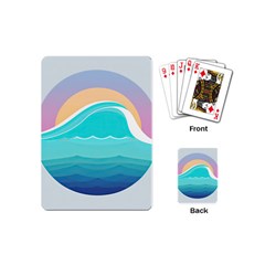 Tsunami Tidal Wave Wave Minimalist Ocean Sea Playing Cards Single Design (mini) by Pakemis