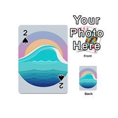 Tsunami Tidal Wave Wave Minimalist Ocean Sea Playing Cards 54 Designs (mini) by Pakemis