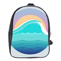 Tsunami Tidal Wave Wave Minimalist Ocean Sea School Bag (xl) by Pakemis