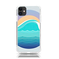 Tsunami Tidal Wave Wave Minimalist Ocean Sea Iphone 11 Tpu Uv Print Case by Pakemis