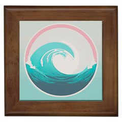 Tidal Wave Ocean Sea Tsunami Wave Minimalist Framed Tile by Pakemis