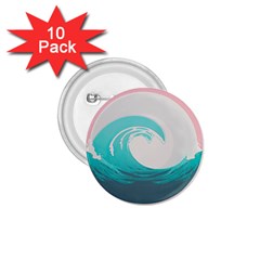 Tidal Wave Ocean Sea Tsunami Wave Minimalist 1 75  Buttons (10 Pack) by Pakemis