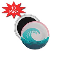 Tidal Wave Ocean Sea Tsunami Wave Minimalist 1 75  Magnets (10 Pack)  by Pakemis