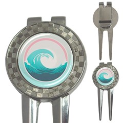 Tidal Wave Ocean Sea Tsunami Wave Minimalist 3-in-1 Golf Divots by Pakemis