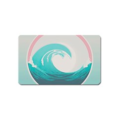 Tidal Wave Ocean Sea Tsunami Wave Minimalist Magnet (name Card) by Pakemis