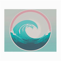 Tidal Wave Ocean Sea Tsunami Wave Minimalist Small Glasses Cloth (2 Sides) by Pakemis