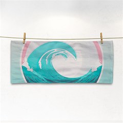 Tidal Wave Ocean Sea Tsunami Wave Minimalist Hand Towel by Pakemis