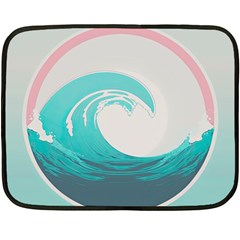 Tidal Wave Ocean Sea Tsunami Wave Minimalist Fleece Blanket (mini) by Pakemis