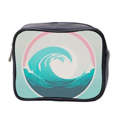 Tidal Wave Ocean Sea Tsunami Wave Minimalist Mini Toiletries Bag (two Sides) by Pakemis