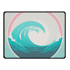 Tidal Wave Ocean Sea Tsunami Wave Minimalist One Side Fleece Blanket (small) by Pakemis