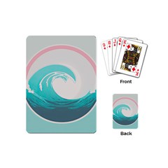 Tidal Wave Ocean Sea Tsunami Wave Minimalist Playing Cards Single Design (mini) by Pakemis