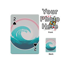 Tidal Wave Ocean Sea Tsunami Wave Minimalist Playing Cards 54 Designs (mini) by Pakemis