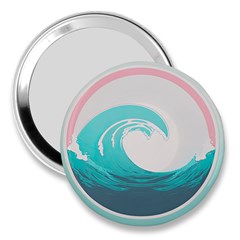 Tidal Wave Ocean Sea Tsunami Wave Minimalist 3  Handbag Mirrors by Pakemis