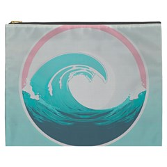 Tidal Wave Ocean Sea Tsunami Wave Minimalist Cosmetic Bag (xxxl) by Pakemis