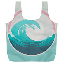 Tidal Wave Ocean Sea Tsunami Wave Minimalist Full Print Recycle Bag (xl) by Pakemis