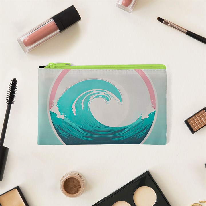 Tidal Wave Ocean Sea Tsunami Wave Minimalist Cosmetic Bag (XS)