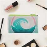 Tidal Wave Ocean Sea Tsunami Wave Minimalist Cosmetic Bag (XS) Back