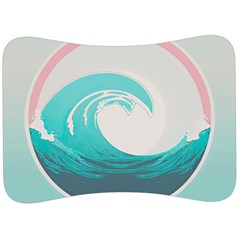 Tidal Wave Ocean Sea Tsunami Wave Minimalist Velour Seat Head Rest Cushion by Pakemis