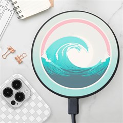 Tidal Wave Ocean Sea Tsunami Wave Minimalist Wireless Fast Charger(black)