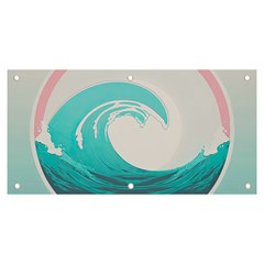 Tidal Wave Ocean Sea Tsunami Wave Minimalist Banner And Sign 6  X 3  by Pakemis