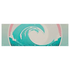 Tidal Wave Ocean Sea Tsunami Wave Minimalist Banner And Sign 12  X 4  by Pakemis