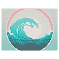 Tidal Wave Ocean Sea Tsunami Wave Minimalist One Side Premium Plush Fleece Blanket (extra Small) by Pakemis