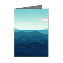 Ai Generated Ocean Waves Sea Water Nautical Mini Greeting Card by Pakemis