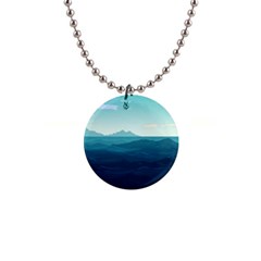 Ai Generated Ocean Waves Sea Water Nautical 1  Button Necklace by Pakemis