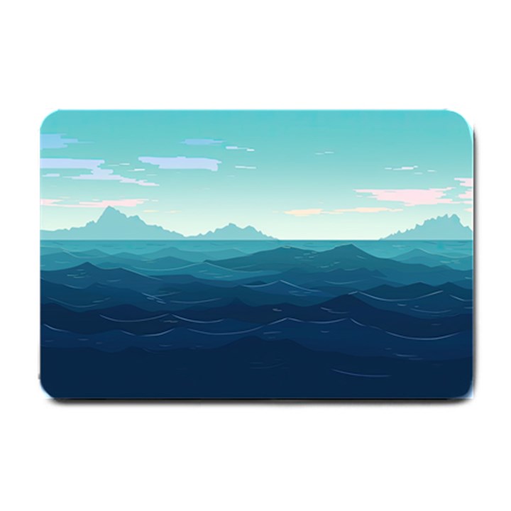 Ai Generated Ocean Waves Sea Water Nautical Small Doormat