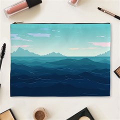 Ai Generated Ocean Waves Sea Water Nautical Cosmetic Bag (xl) by Pakemis