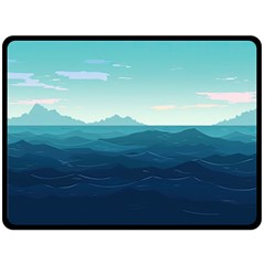 Ai Generated Ocean Waves Sea Water Nautical One Side Fleece Blanket (large) by Pakemis