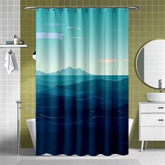 Ai Generated Ocean Waves Sea Water Nautical Shower Curtain 48  X 72  (small)  by Pakemis