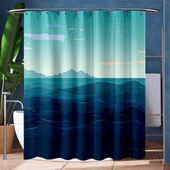 Ai Generated Ocean Waves Sea Water Nautical Shower Curtain 60  X 72  (medium)  by Pakemis