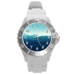 Ai Generated Ocean Waves Sea Water Nautical Round Plastic Sport Watch (l) by Pakemis