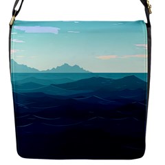 Ai Generated Ocean Waves Sea Water Nautical Flap Closure Messenger Bag (s) by Pakemis