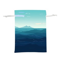 Ai Generated Ocean Waves Sea Water Nautical Lightweight Drawstring Pouch (l) by Pakemis