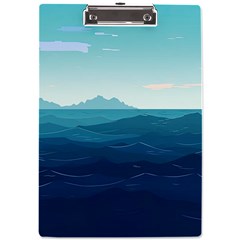 Ai Generated Ocean Waves Sea Water Nautical A4 Acrylic Clipboard by Pakemis