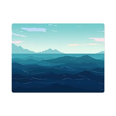 Ai Generated Ocean Waves Sea Water Nautical One Side Premium Plush Fleece Blanket (mini) by Pakemis