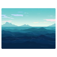 Ai Generated Ocean Waves Sea Water Nautical Premium Plush Fleece Blanket (extra Small) by Pakemis