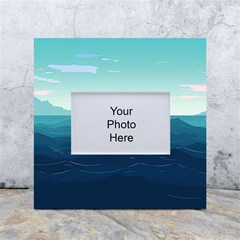 Ai Generated Ocean Waves Sea Water Nautical White Box Photo Frame 4  X 6  by Pakemis