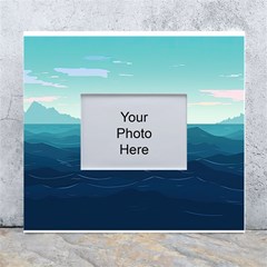 Ai Generated Ocean Waves Sea Water Nautical White Wall Photo Frame 5  X 7 