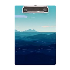 Ai Generated Ocean Waves Sea Water Nautical A5 Acrylic Clipboard by Pakemis