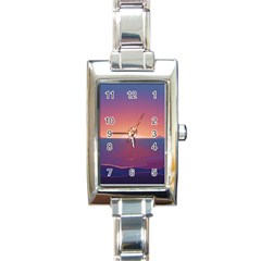 Sunset Ocean Beach Water Tropical Island Vacation Nature Rectangle Italian Charm Watch by Pakemis