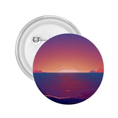 Sunset Ocean Beach Water Tropical Island Vacation Nature 2 25  Buttons by Pakemis