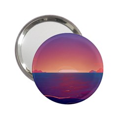 Sunset Ocean Beach Water Tropical Island Vacation Nature 2 25  Handbag Mirrors by Pakemis