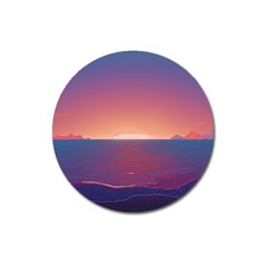 Sunset Ocean Beach Water Tropical Island Vacation Nature Magnet 3  (round) by Pakemis