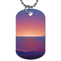 Sunset Ocean Beach Water Tropical Island Vacation Nature Dog Tag (one Side) by Pakemis